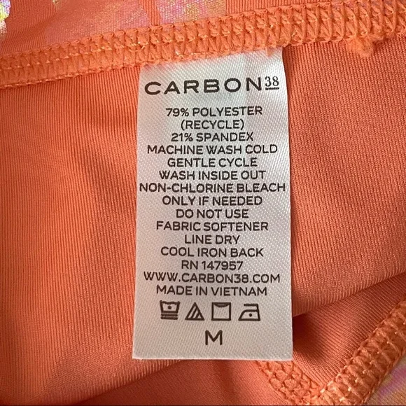 CARBON38 NWT HIGH RISE 7/8TH METALLIC FOIL LEOPARD PRINT LEGGINGS PINK PEACH XS - Picture 10 of 11